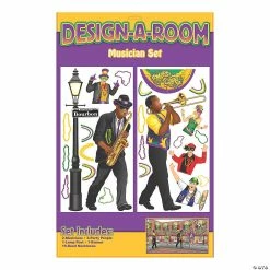 Design-A-Room Mardi Gras Musician Backdrop Set - 24 Pc.