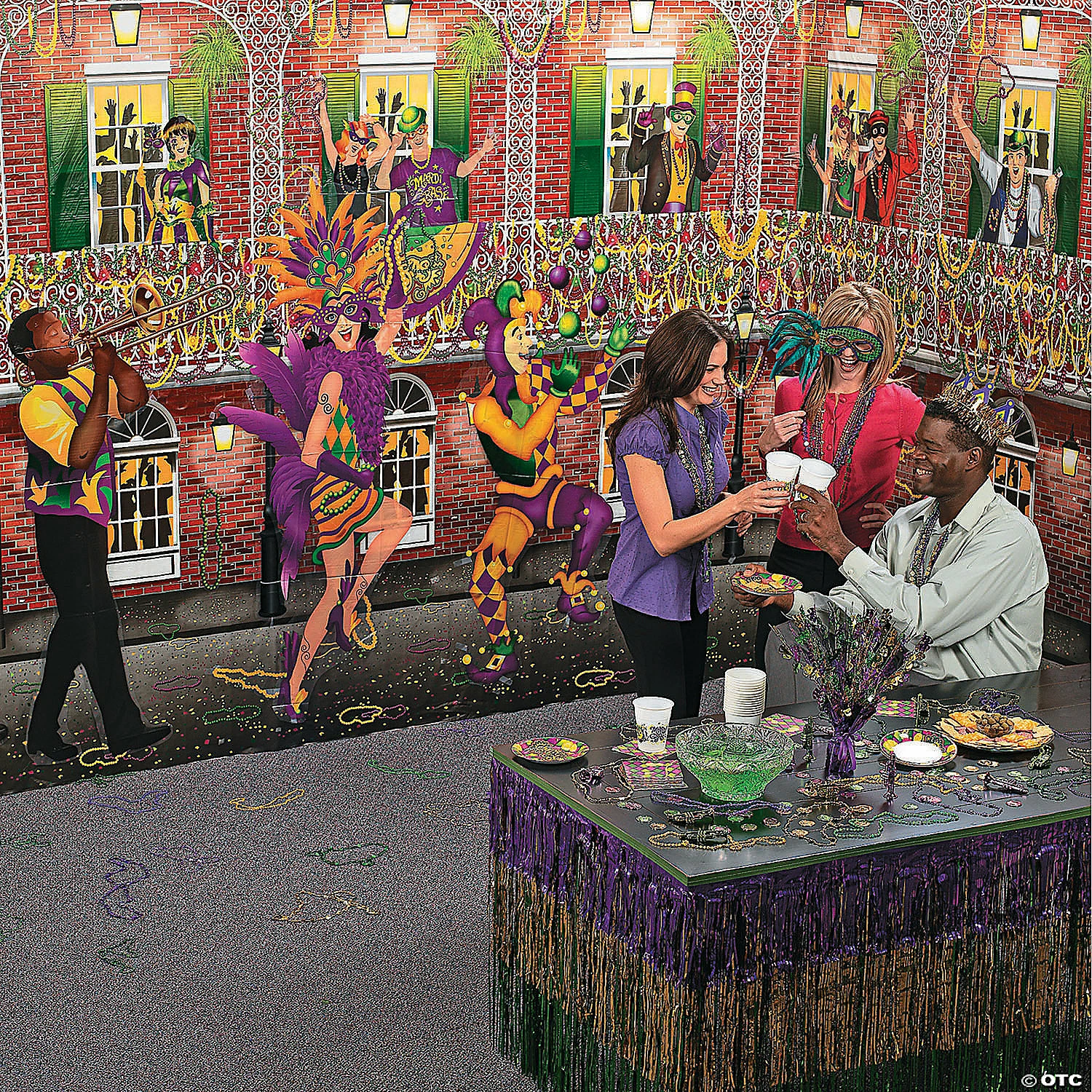 Design-A-Room Mardi Gras Street Backdrop - Image 3