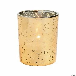 Gold-Flecked Mercury Votive Candle Holders - 36 Pc.