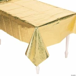 Gold Metallic Plastic Tablecloth