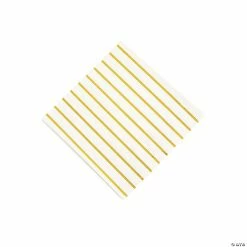 Metallic Stripe Beverage Napkins - 32 Pc.