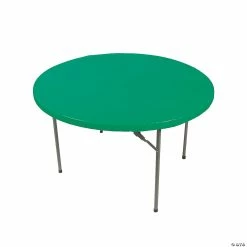 Green Fitted Round Plastic Tablecloth