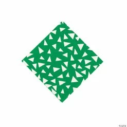 Green Terrazzo Triangle Print Beverage Napkins