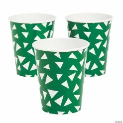 Green Terrazzo Triangle Print Paper Cups - 8 Ct.