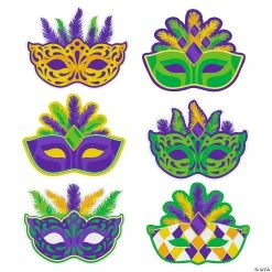 Jumbo Mardi Gras Mask Cutouts - 6 Pc.