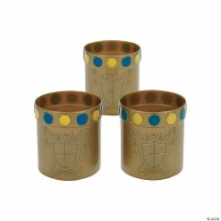 Knight's Party Coat of Arms Gold Plastic Cups - 12 Pc.