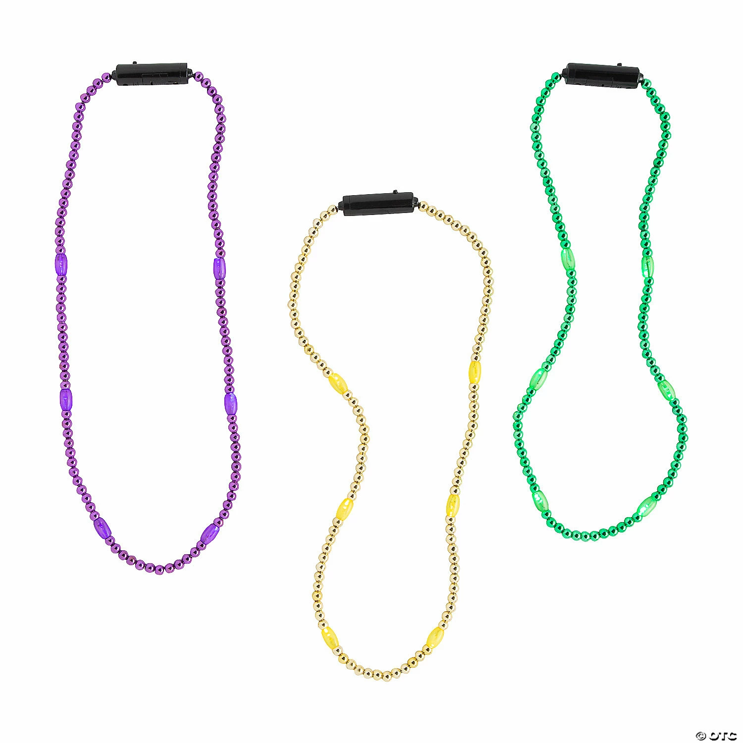 Light-Up Mardi Gras Beaded Necklaces - 6 Pc. - Image 2