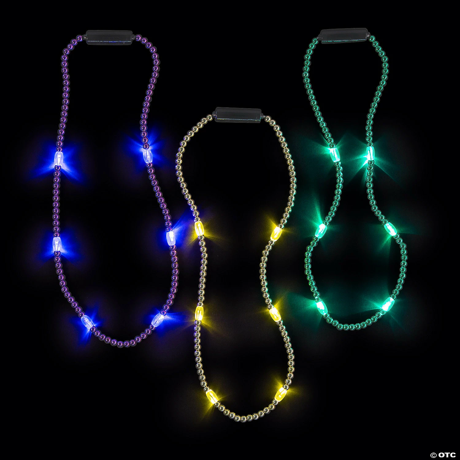 Light-Up Mardi Gras Beaded Necklaces - 6 Pc.