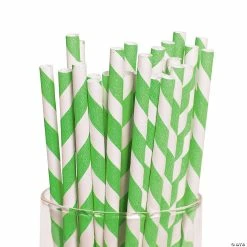 Striped Paper Straws - 24 Pc.