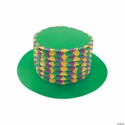 Mardi Gras Accordion Top Hats - 12 Pc.