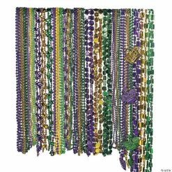 Mardi Gras Bead Necklace Assortment - 100 Pc.