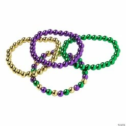 Mardi Gras Beaded Bracelets - 24 Pc.