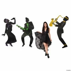 Mardi Gras Glitter Jointed Cutouts - 3 Pc.