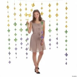 Mardi Gras Hanging Fleur de Lis Curtain Backdrop