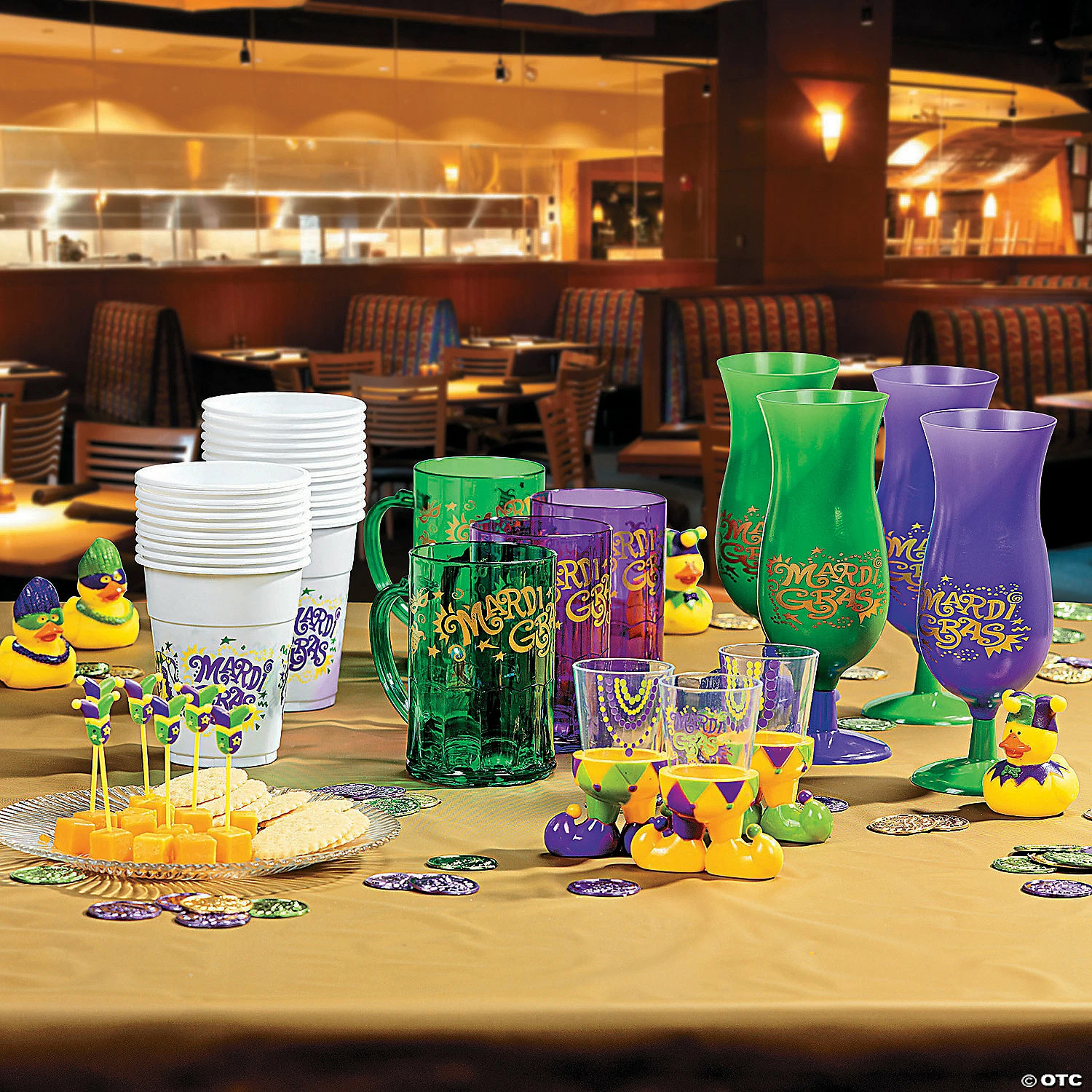 Mardi Gras Plastic Hurricane Glasses - 12 Ct. - Image 2