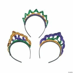 Mardi Gras Tiaras Assortment - 12 Pc.