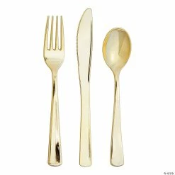 Metallic Gold Assorted Cutlery 72 Count