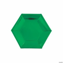 Metallic Hexagon Paper Dessert Plates - 24 Ct.