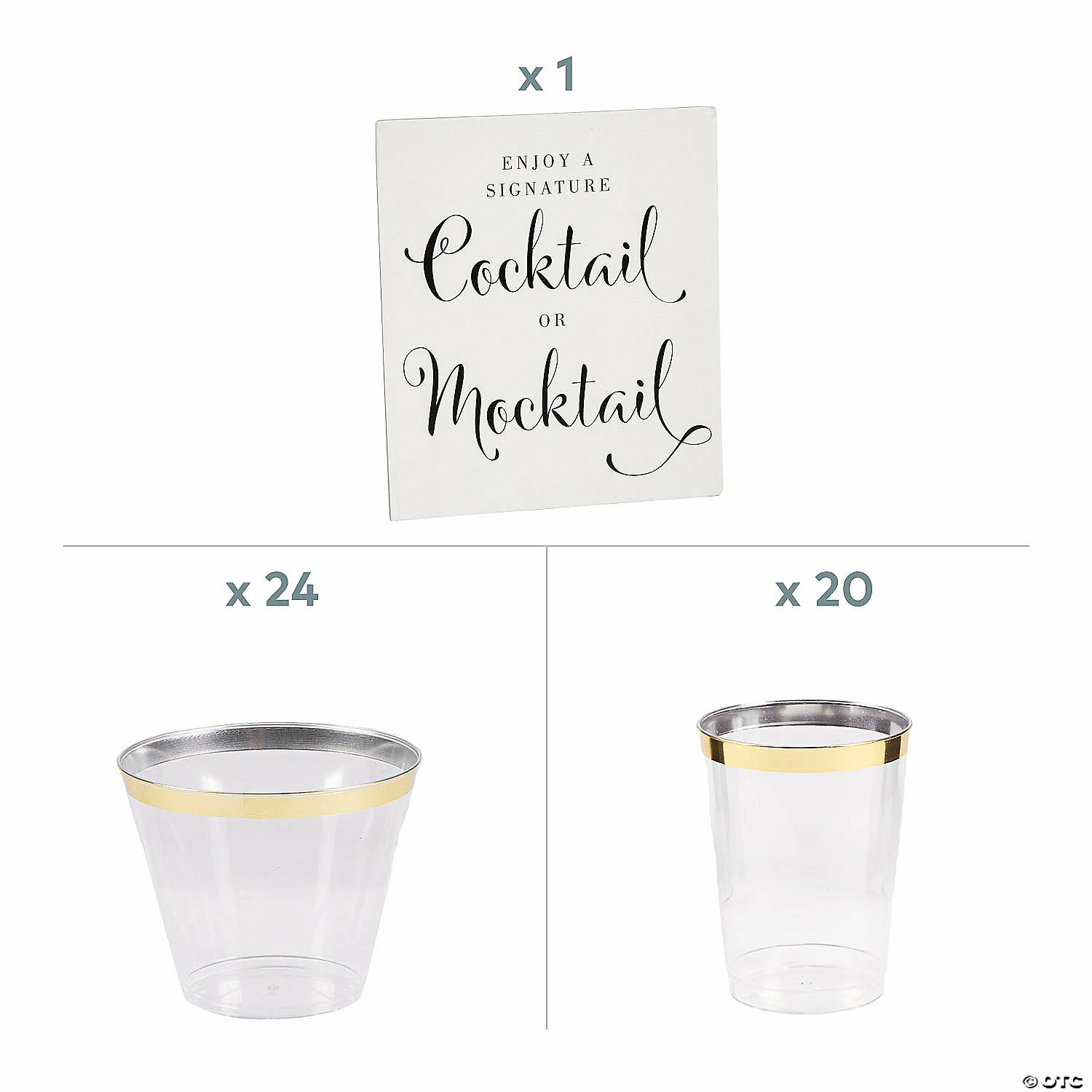 Mocktail Sign & Drinkware Kit - 45 Pc. - Image 2