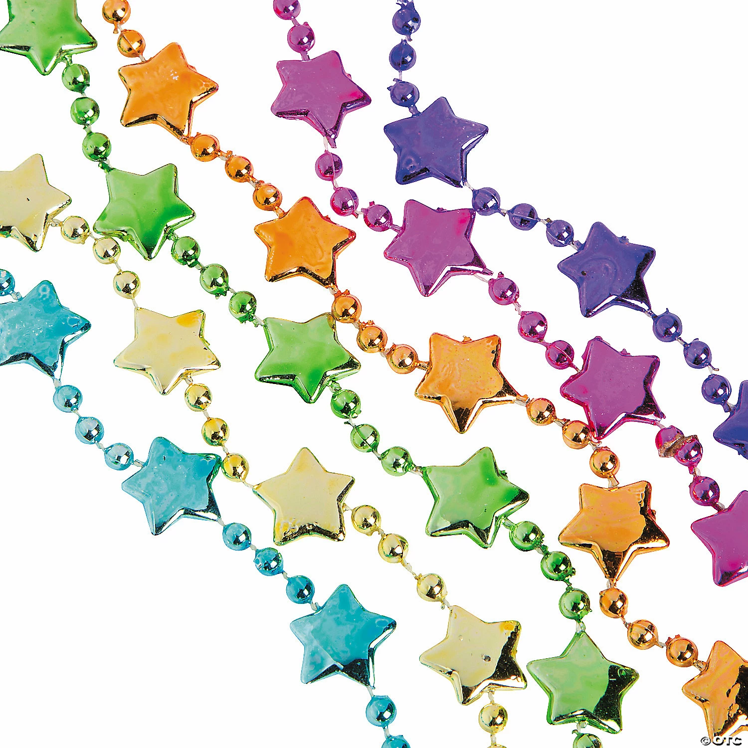 Neon Metallic Star Bead Necklaces - 48 Pc. 4 Neon Metallic Star Bead Necklaces - 48 Pc. - Image 2