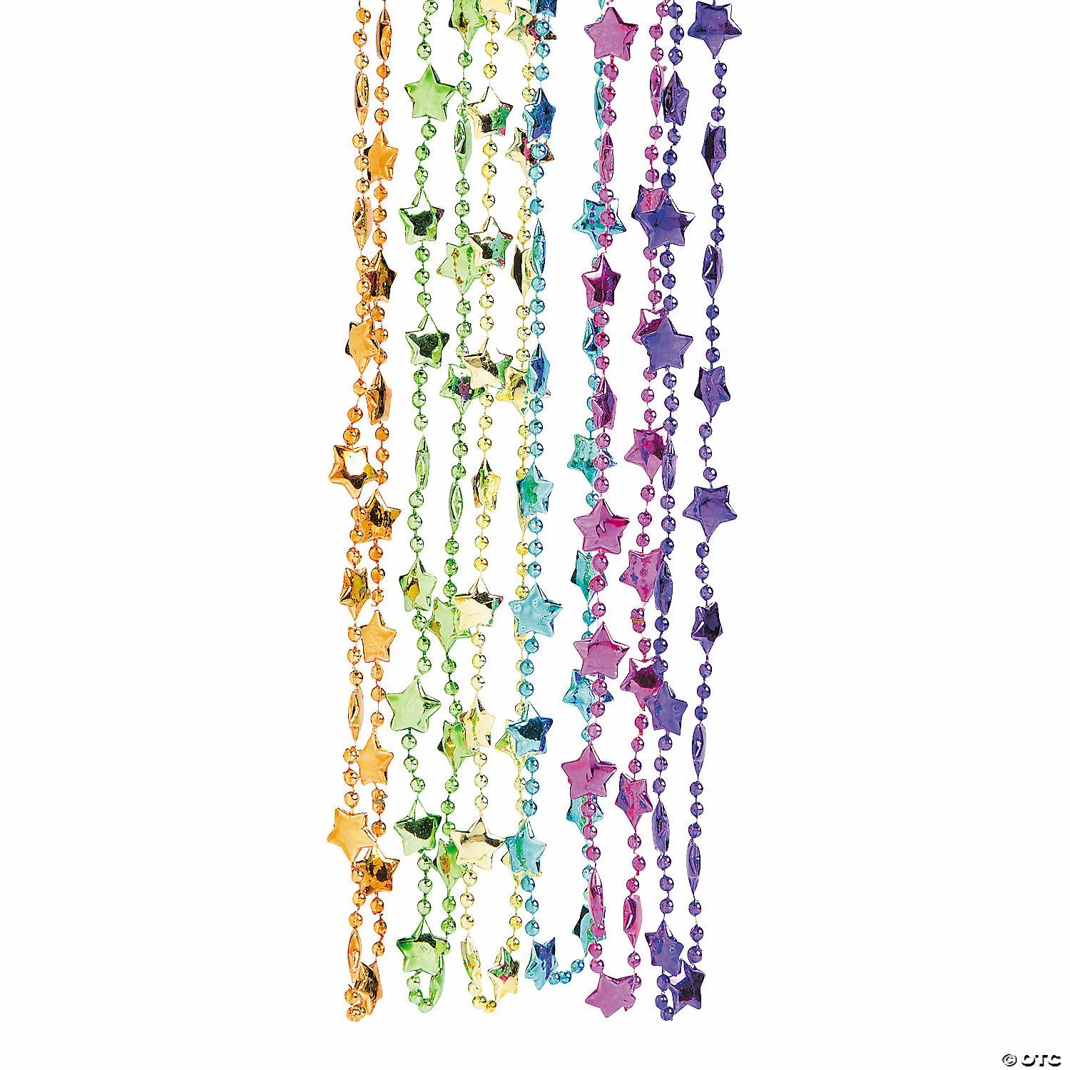 Neon Metallic Star Bead Necklaces - 48 Pc. 3 Neon Metallic Star Bead Necklaces - 48 Pc.