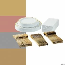 Premium Plastic Tableware Kits for 24 Guests