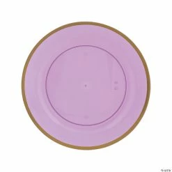 Premium Purple Plastic Dinner Plates with Gold Trim