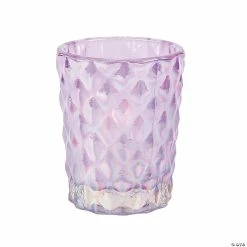 Purple Diamond Texture Votive Candle Holders - 6 Pc.
