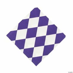 Purple Harlequin Print Luncheon Napkins - 16 Pc.