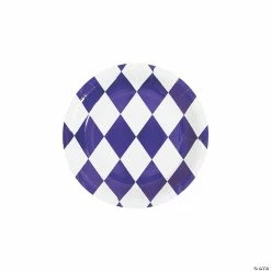 Purple Harlequin Print Paper Dessert Plates - 8 Ct.