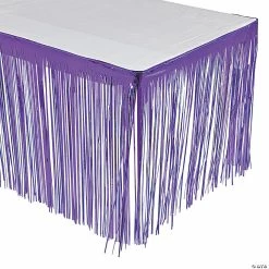Metallic Fringe Plastic Table Skirt