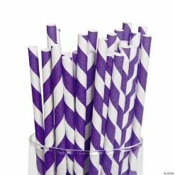 Striped Paper Straws - 24 Pc.