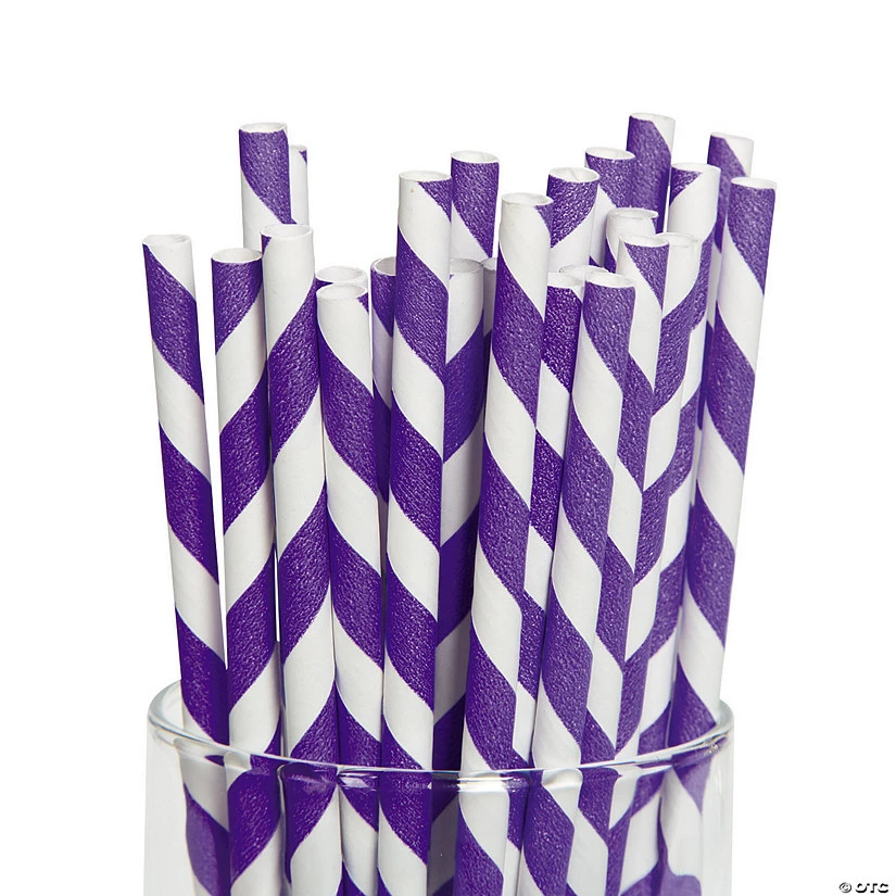 Striped Paper Straws - 24 Pc.