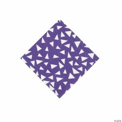 Purple Terrazzo Triangle Print Beverage Napkins