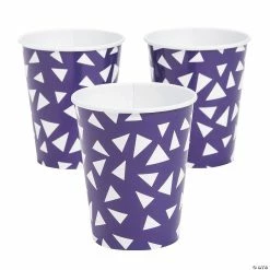 Purple Terrazzo Triangle Print Paper Cups - 8 Ct.