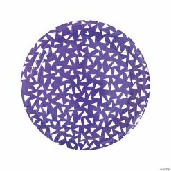 Purple Terrazzo Triangle Print Round Paper Dinner Plates - 8 Ct.