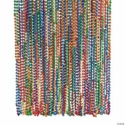 Rainbow Mardi Gras Bead Necklaces - 48 Pc.