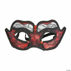 Red Lace Masks - 6 Pc.